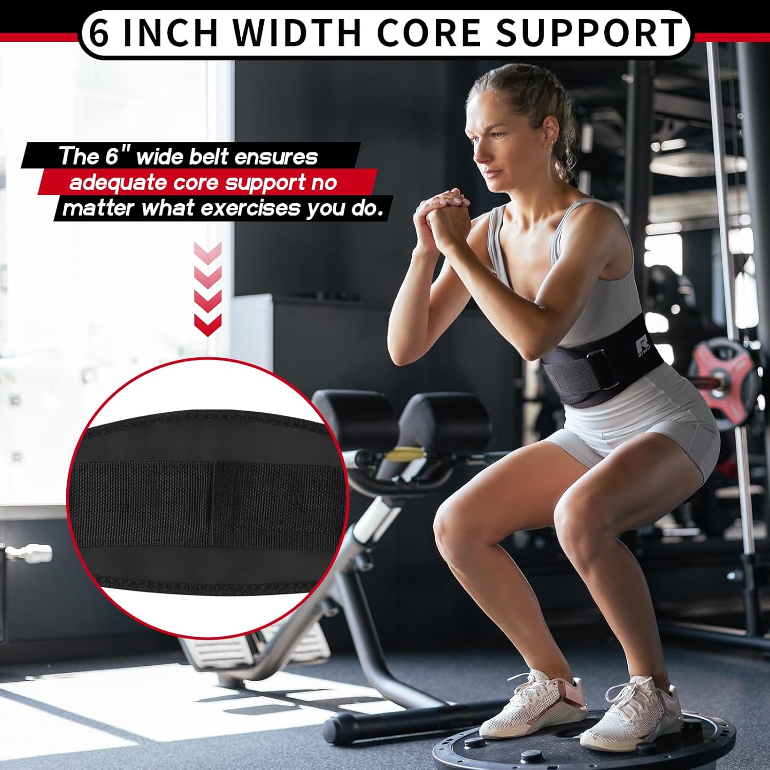 RitFit Weight Lifting Belt - Great for Squats, Lunges, Deadlift, Thrusters