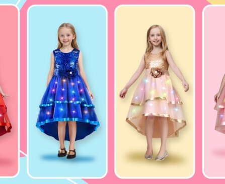 Girls Sequin Flower Dress
