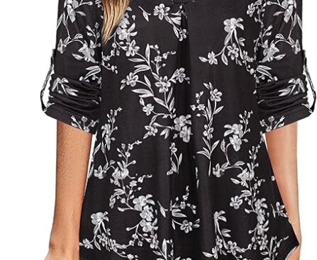 BEPEI Womens Tops Dressy Casual Sleeve Blouses Neck Business Work