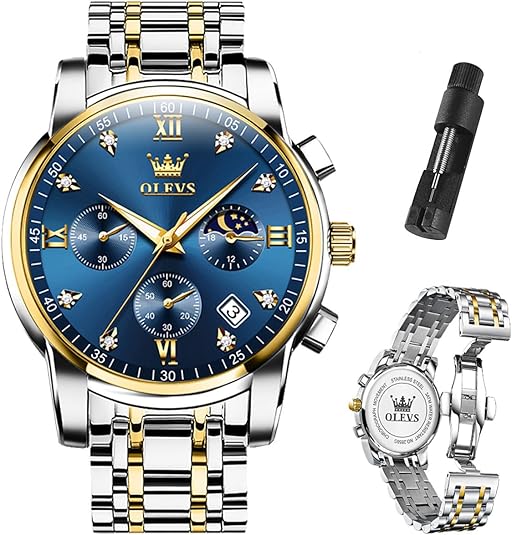 OLEVS men's luxury waterproof chronograph watch