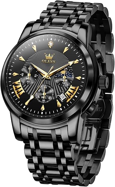 OLEVS men's luxury waterproof chronograph watch